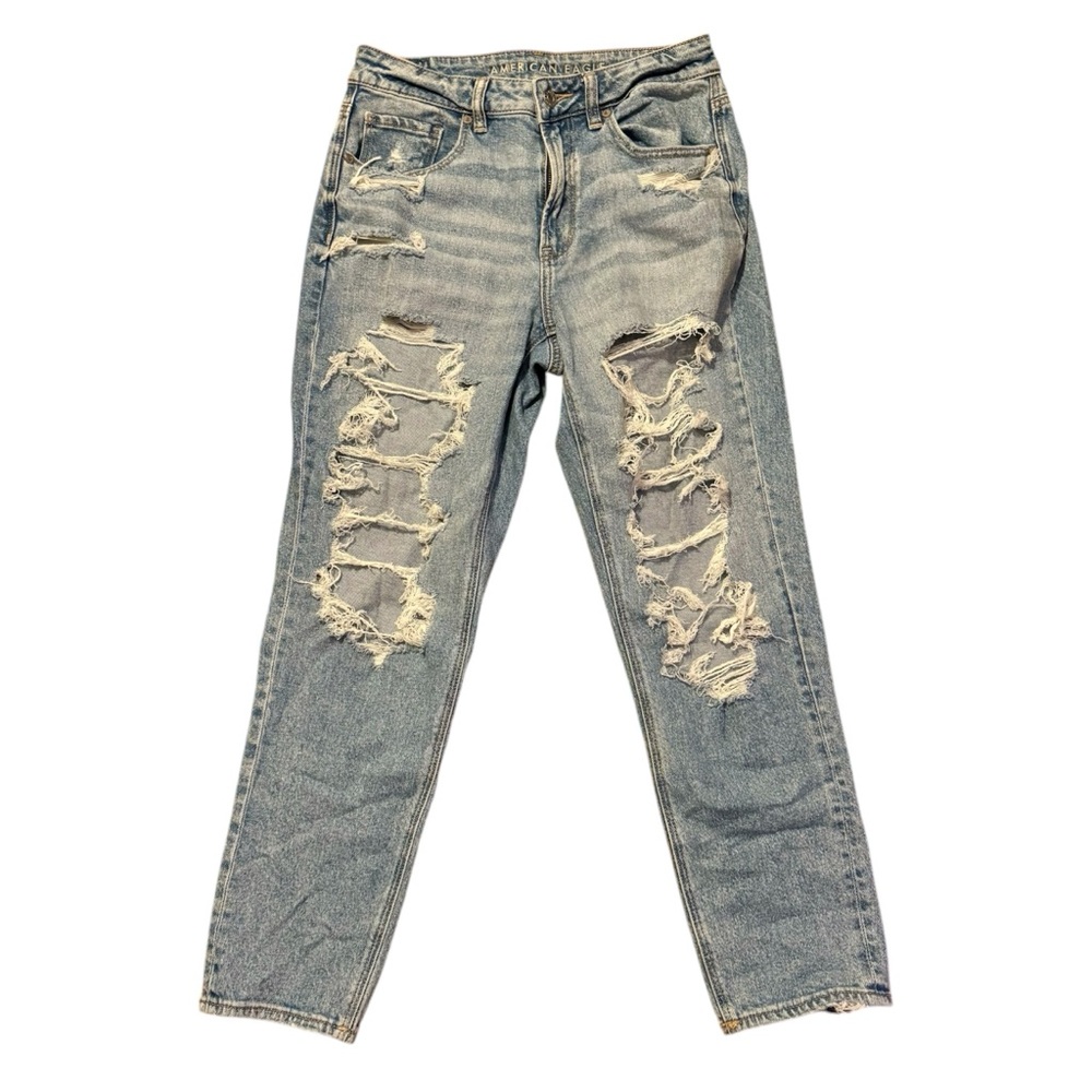 American Eagle Outfitters Ripped Mom Jeans Blue  6 regular